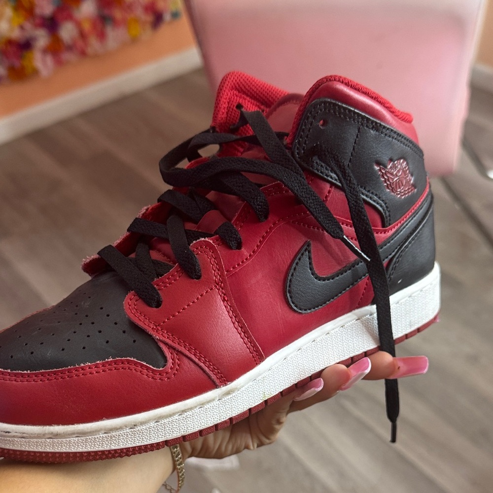 Red and Black High-Top Sneakers
